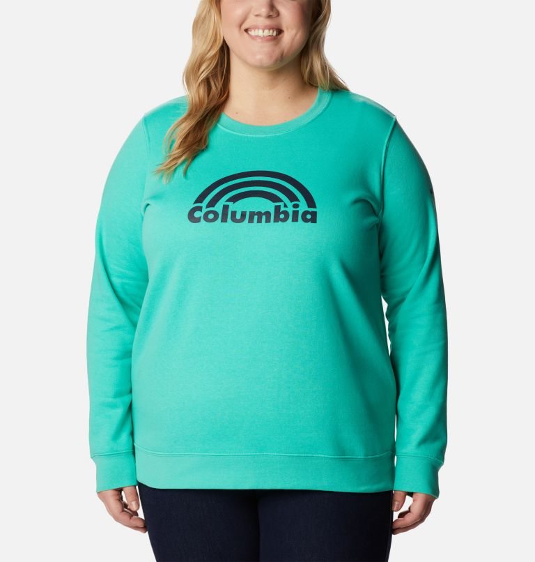 Women\'s Columbia Trek Graphic Crew Sweatshirts Turquoise | Plus Size CA-V81L6